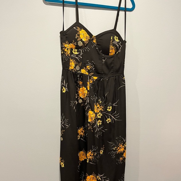Band of Gypsies Black and Yellow Floral Jumpsuit - Picture 1 of 5